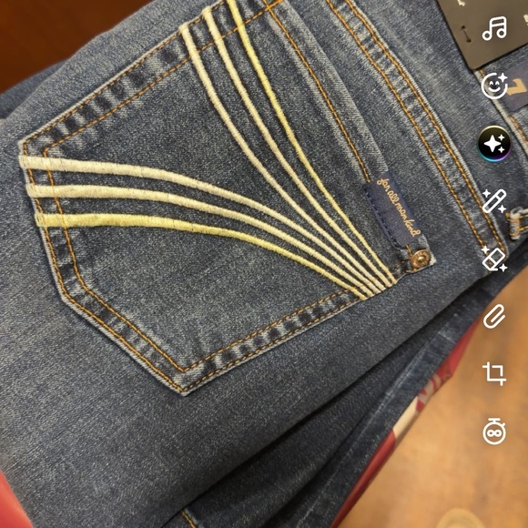 7 For All Mankind Denim with Yellow and White Accents
